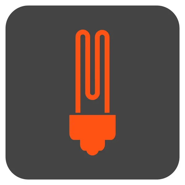 Fluorescent Bulb Flat Squared Vector Icon — Stock Vector