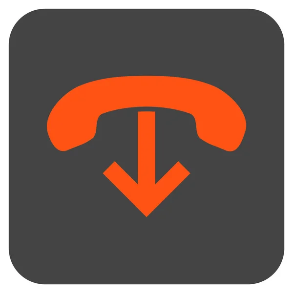 Phone Hang Up Flat Squared Vector Icon — Stock Vector