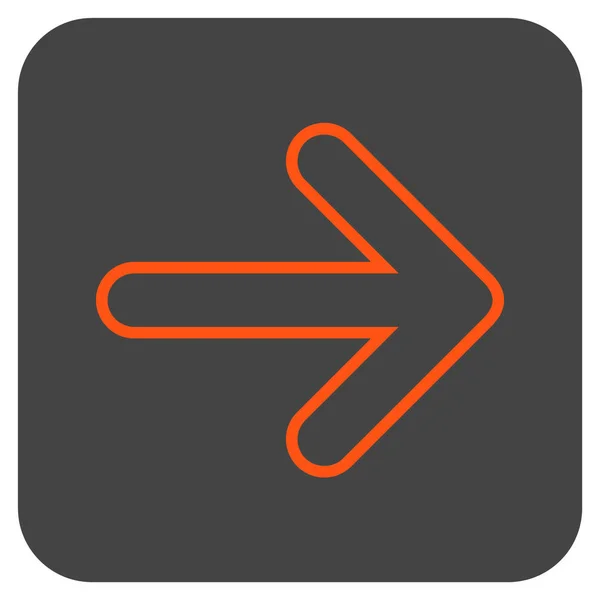 Flecha redonda derecha plana cuadrada Vector icono — Vector de stock
