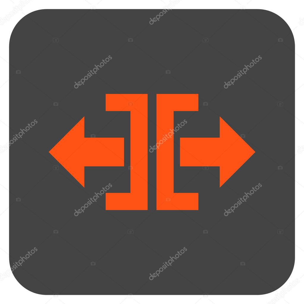 Divide Horizontal Direction Flat Squared Vector Icon