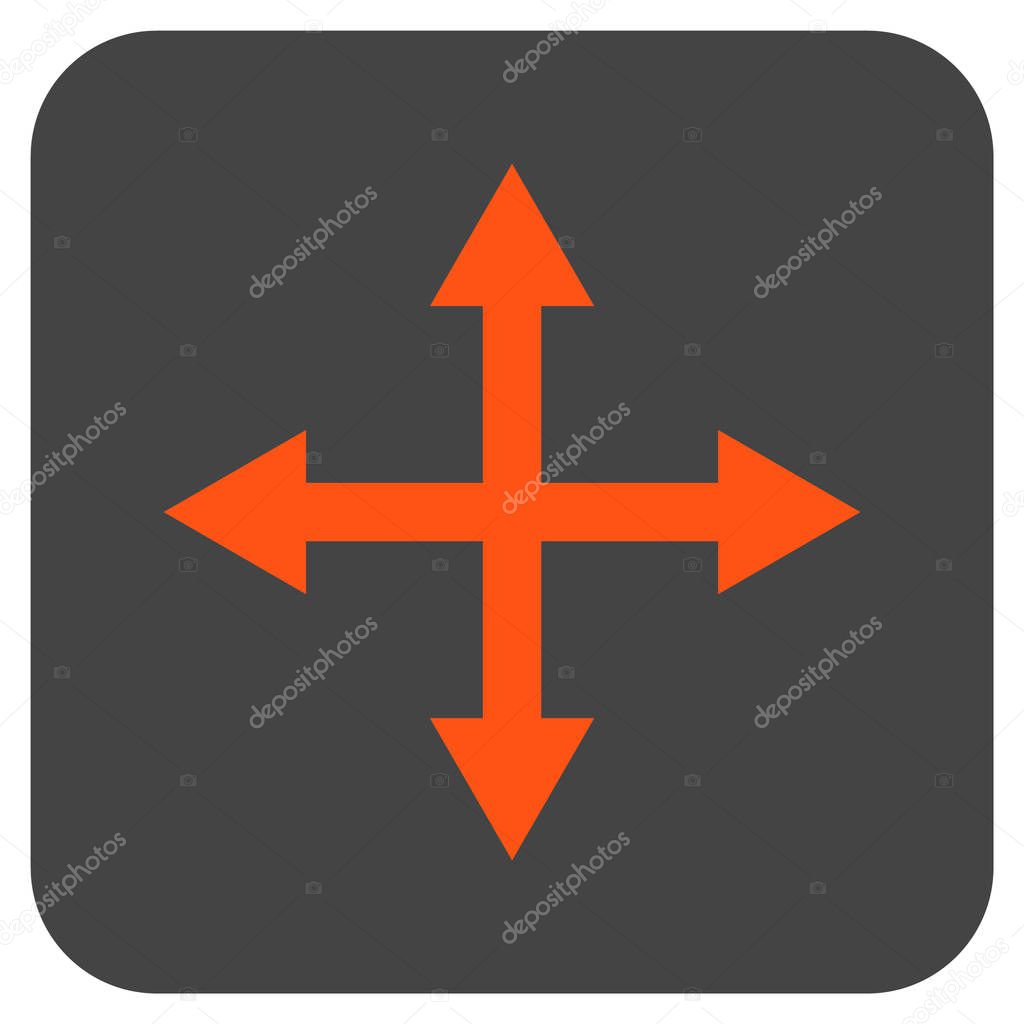 Expand Arrows Flat Squared Vector Icon