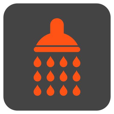 Duş düz kare vektör simgesi