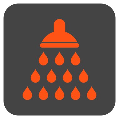 Duş düz kare vektör simgesi