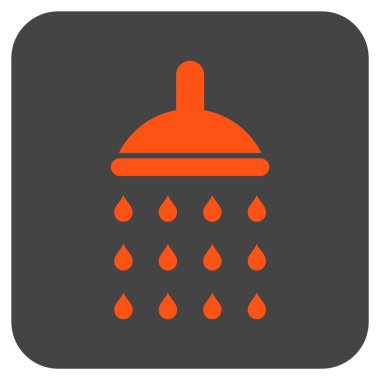 Duş düz kare vektör simgesi