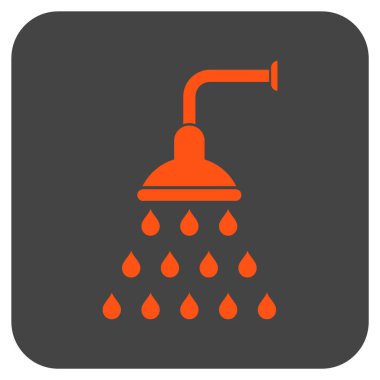 Duş düz kare vektör simgesi