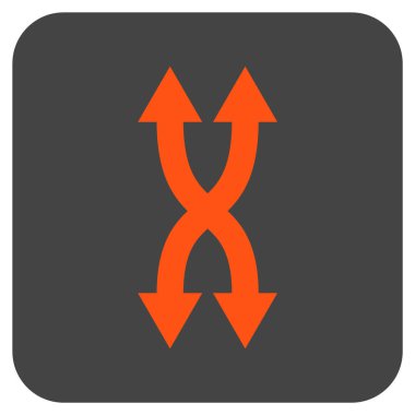 Shuffle okları dikey düz kare vektör simgesi