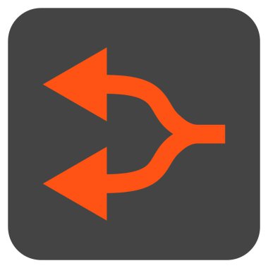 Oklar sol düz kare vektör simge bölme