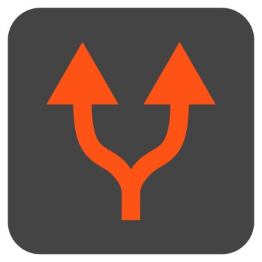 Düz kare vektör simge yukarı okları bölme