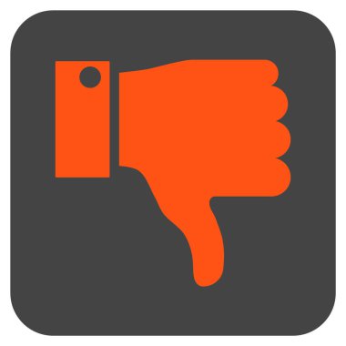 Başparmak aşağı düz vektör simgesi kare