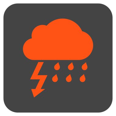 Fırtına düz kare vektör simgesi