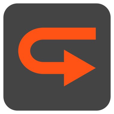 Vektör simge düz kare sağa dönün