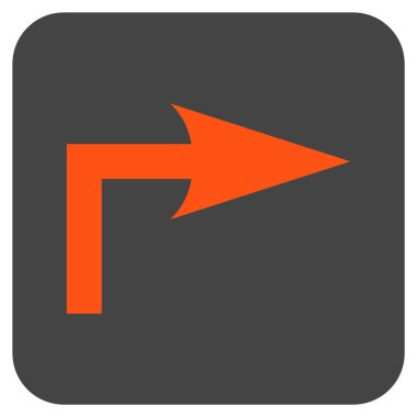 Vektör simge düz kare sağa dönün