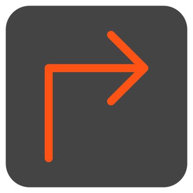 Vektör simge düz kare sağa dönün