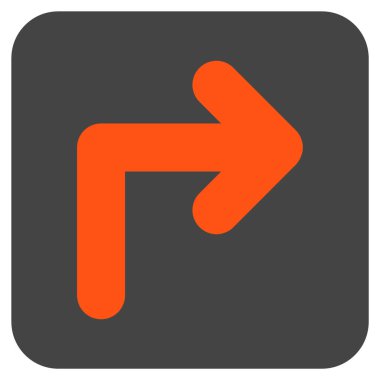 Vektör simge düz kare sağa dönün