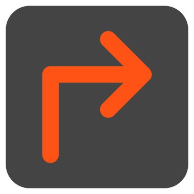 Vektör simge düz kare sağa dönün