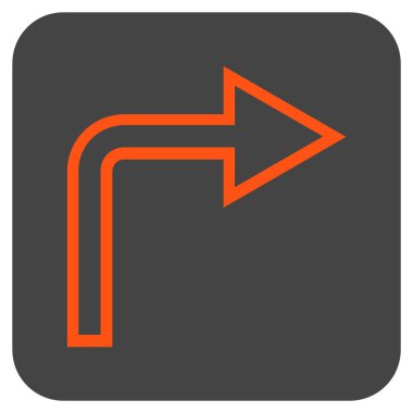 Vektör simge düz kare sağa dönün