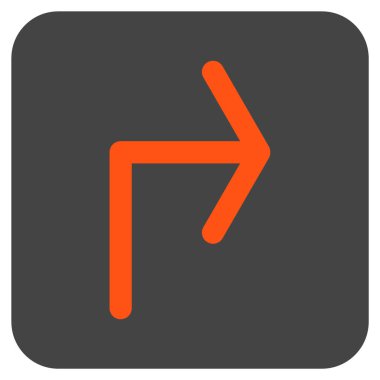 Vektör simge düz kare sağa dönün