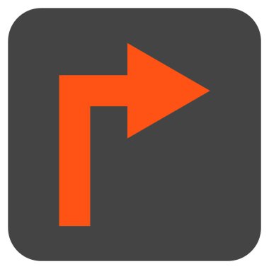 Vektör simge düz kare sağa dönün