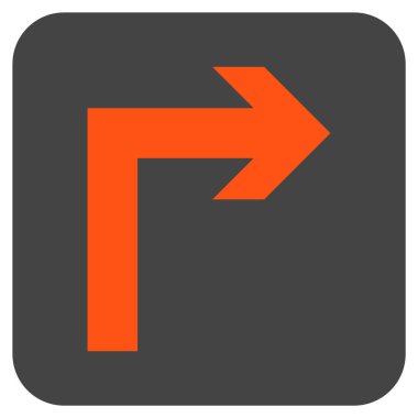 Vektör simge düz kare sağa dönün