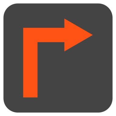 Vektör simge düz kare sağa dönün