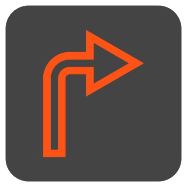 Vektör simge düz kare sağa dönün