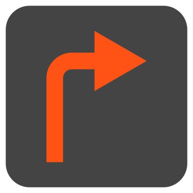 Vektör simge düz kare sağa dönün