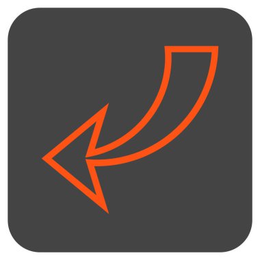 Düz kare vektör simgesi geri al