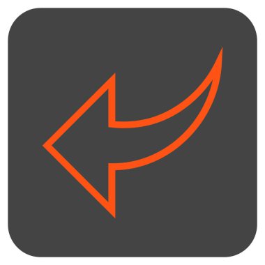 Düz kare vektör simgesi geri al