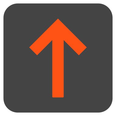 Yukarı ok düz kare vektör simgesi