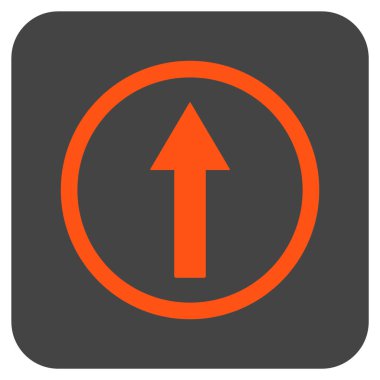 Yukarı yönlü ok düz kare vektör simgesi