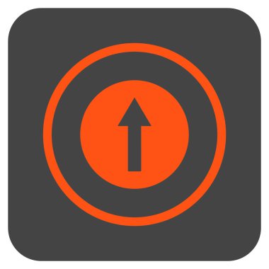 Yukarı yönlü ok düz kare vektör simgesi