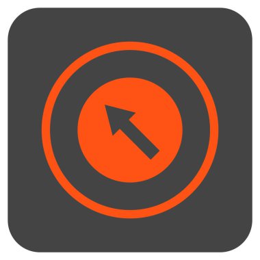 Yuvarlak yukarı sağdan sola ok düz kare vektör simgesi