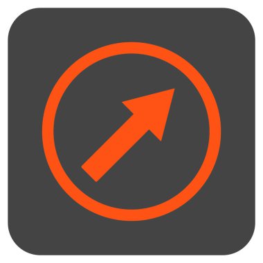 Yukarı sağ yuvarlak ok düz kare vektör simgesi