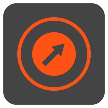 Yukarı sağ yuvarlak ok düz kare vektör simgesi