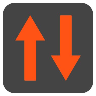 Dikey Çevir oklar düz kare vektör simgesi