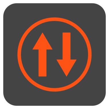 Dikey Çevir oklar düz kare vektör simgesi