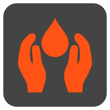 Su bakımı düz kare vektör simgesi