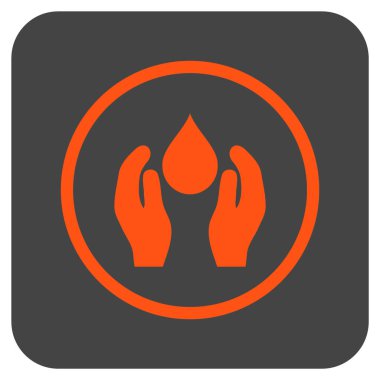 Su bakımı düz kare vektör simgesi