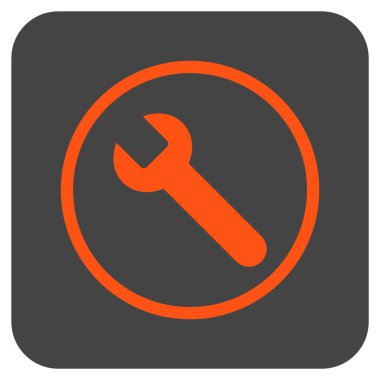 İngiliz anahtarı düz kare vektör simgesi