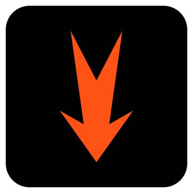 Düz aşağı ok vektör simgesi kare