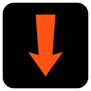 Düz aşağı ok vektör simgesi kare