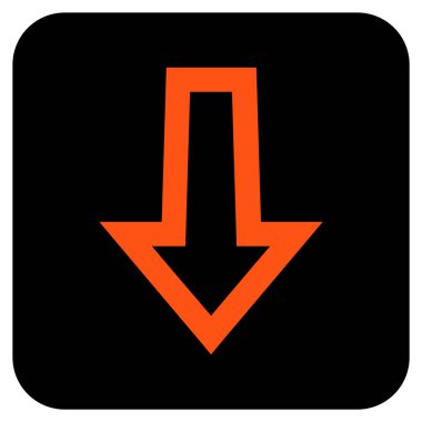 Düz aşağı ok vektör simgesi kare