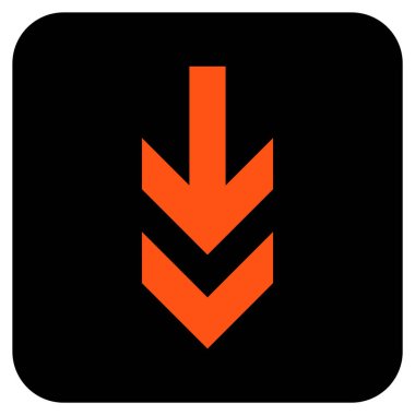 Düz aşağı ok vektör simgesi kare