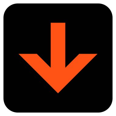 Düz aşağı ok vektör simgesi kare