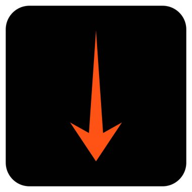 Düz aşağı ok vektör simgesi kare