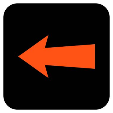 Düz sol ok vektör simgesi kare