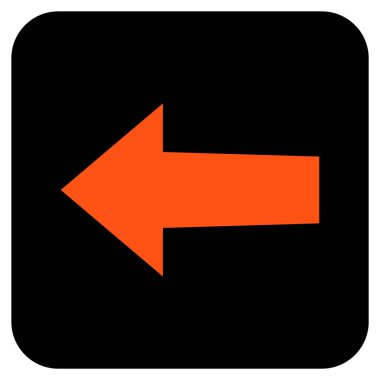 Düz sol ok vektör simgesi kare