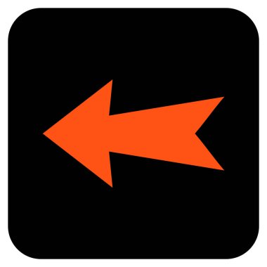 Düz sol ok vektör simgesi kare