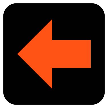 Düz sol ok vektör simgesi kare