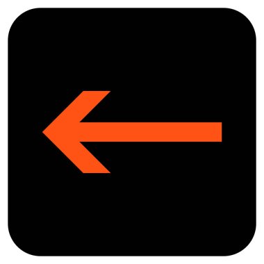 Düz sol ok vektör simgesi kare